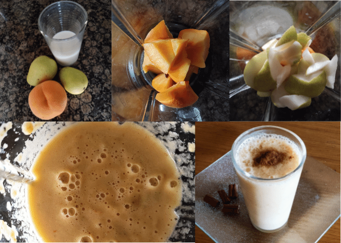 pear and peach smoothie step by step