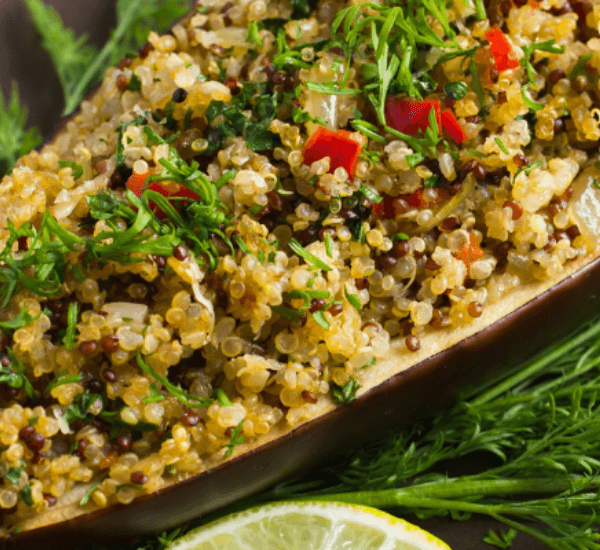 quinoa stuffed eggplants