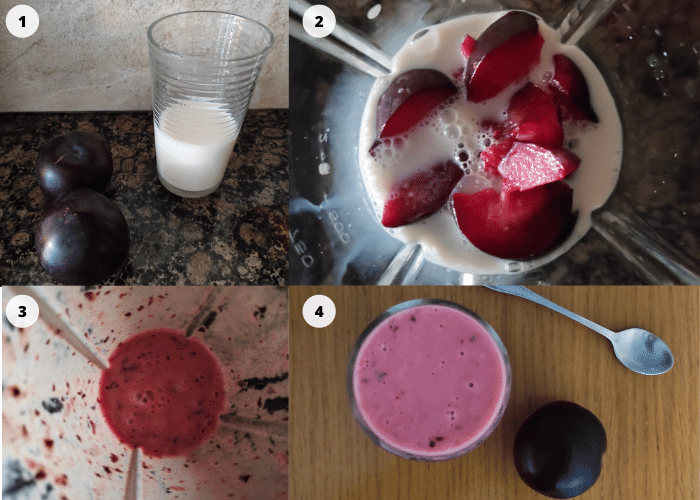 how to prepare a plum smoothie step by step