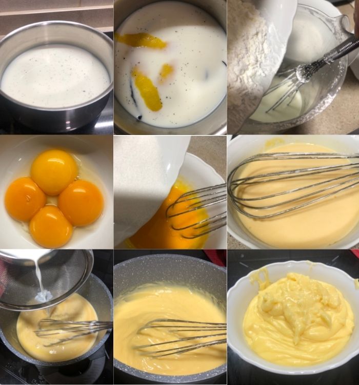 Elaboration of pastry cream step by step