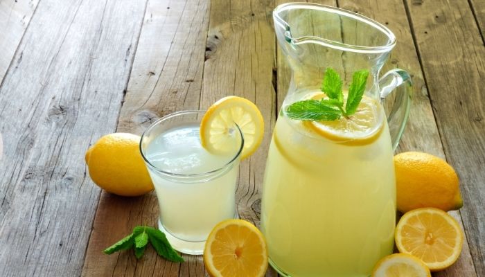 Homemade lemonade with mint