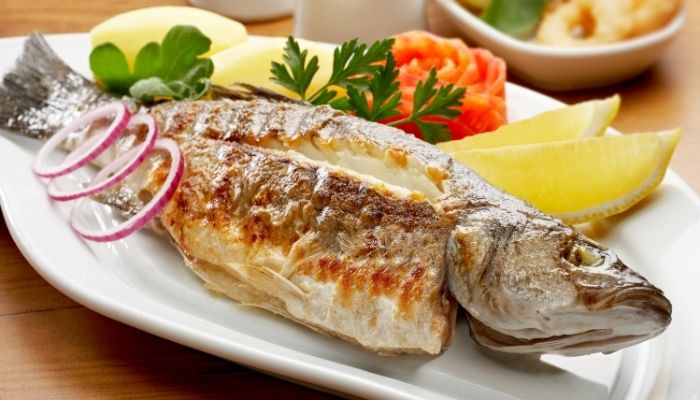 baked sea bass with white wine