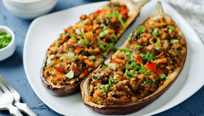 aubergines stuffed with vegetables